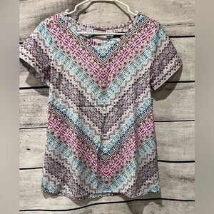 The Limited XS Patterned Women's Top - Multicolor Delicate Pink Blue White